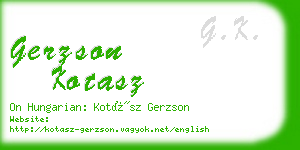 gerzson kotasz business card